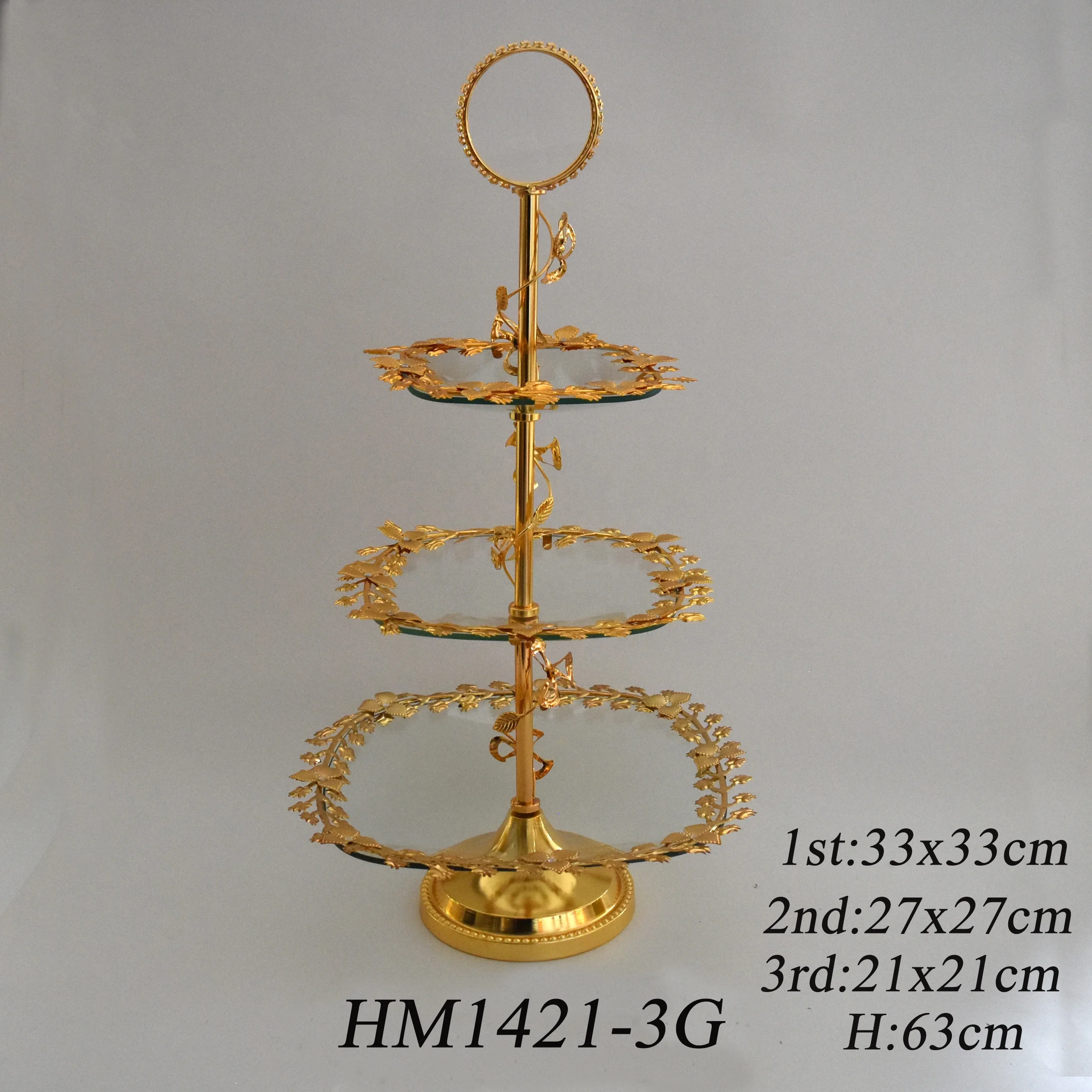 Dubai 2 layer glass serving trays Islamic home hotel wedding decoration trays