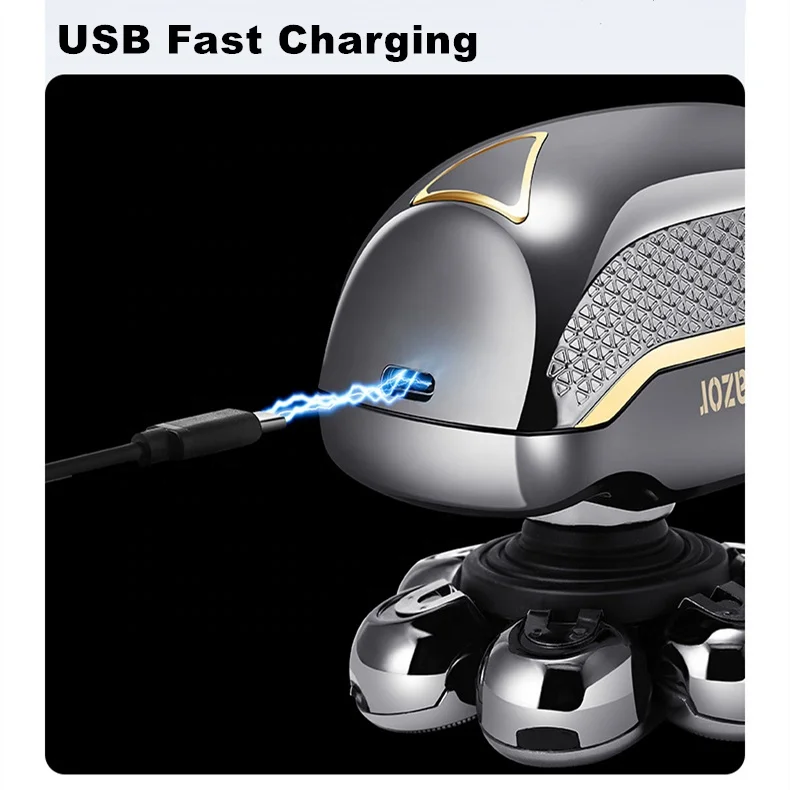 Multifunctional 7D Head Shavers For Bald Men 6 In 1 Electric Rechargeable Cordless Razor For Men