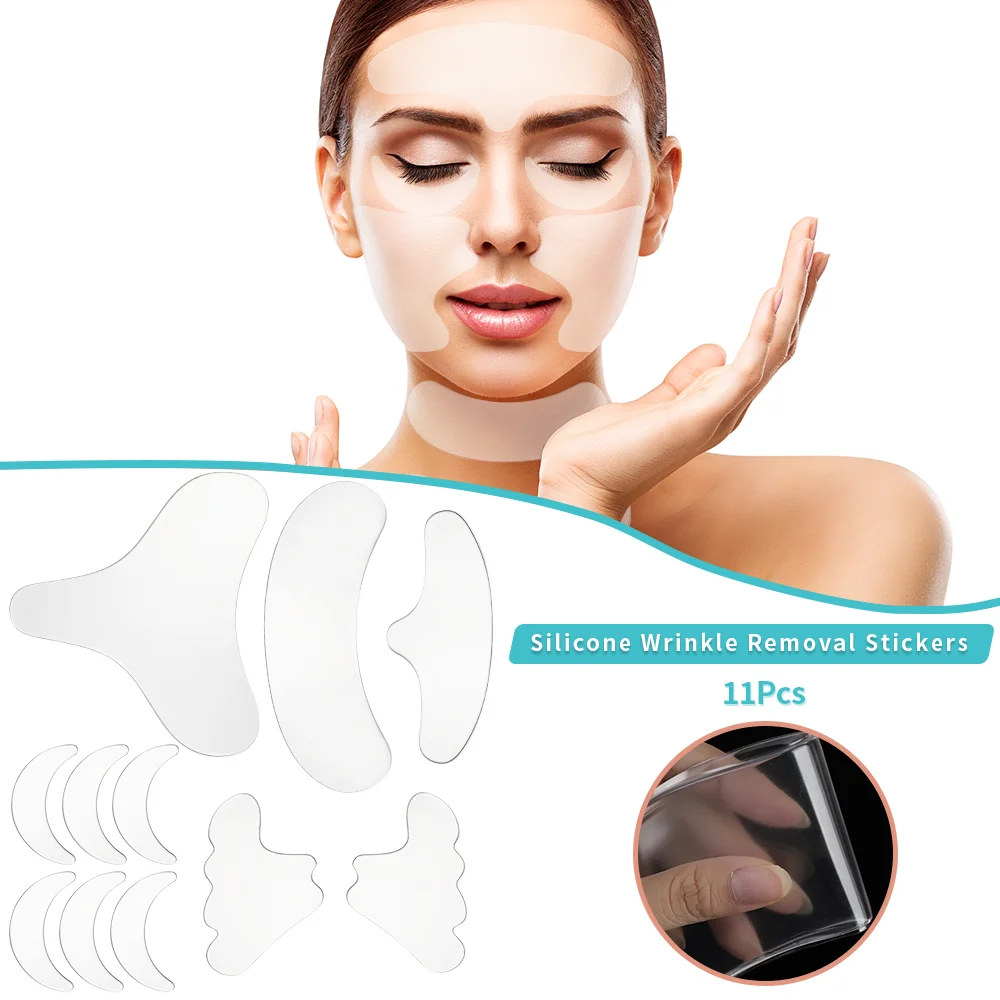Reusable Silicone Wrinkle Removal Sticker Forehead Neck Eye Sticker Pads Anti Wrinkle Patches Anti Aging Face Lift Tape