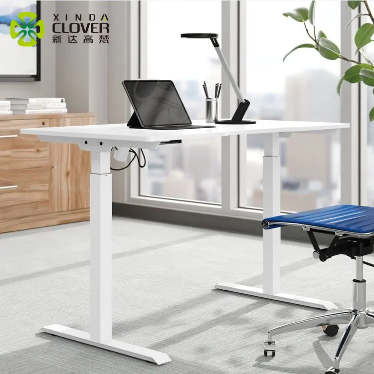 
High quality ergonomic modern office furniture standing adjustable height sit stand up office desk white 