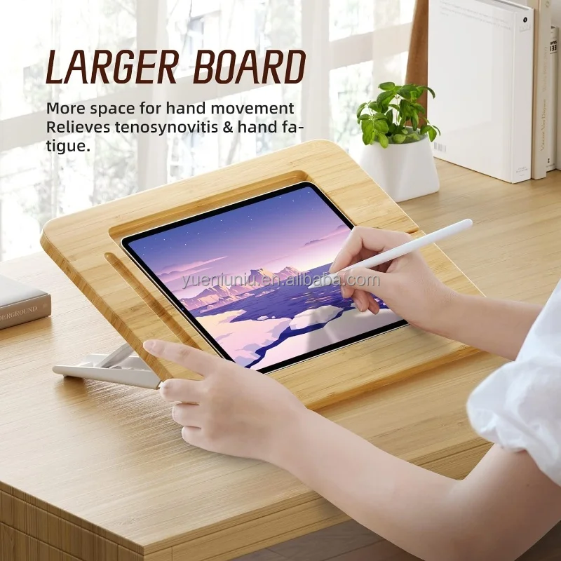 Multi-Angle Adjustable Wooden Holder Drawing Stand Tablet Stand Portable for Book Reading Stand
