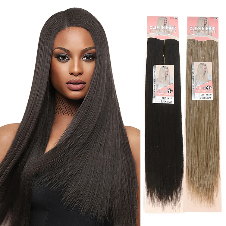 Julianna Hair Tangle Free Premium Heat Resistant Silky Straight 1 Pieces Synthetic Clip In Hair Extensions Clip-in with 4 Clips