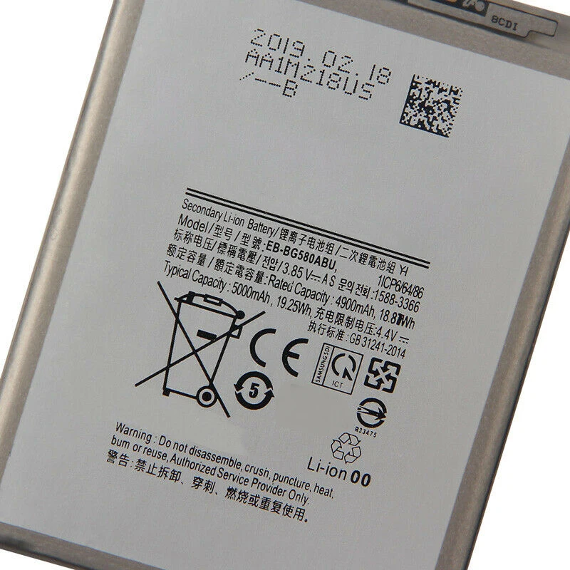  Горячая Распродажа Аккумуляторная батарея телефона EB-BG580ABU для Samsung Galaxy m20 sm-m205f 5000