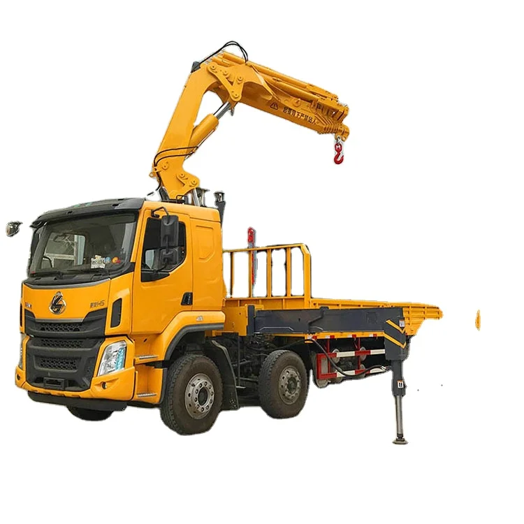 8X4 folding 12ton small  used truck mounted crane for sale crane mounted truck chengli