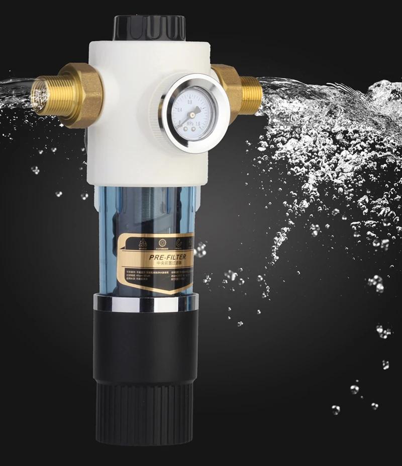 40Micron brass copper Household water prefilter with manometer