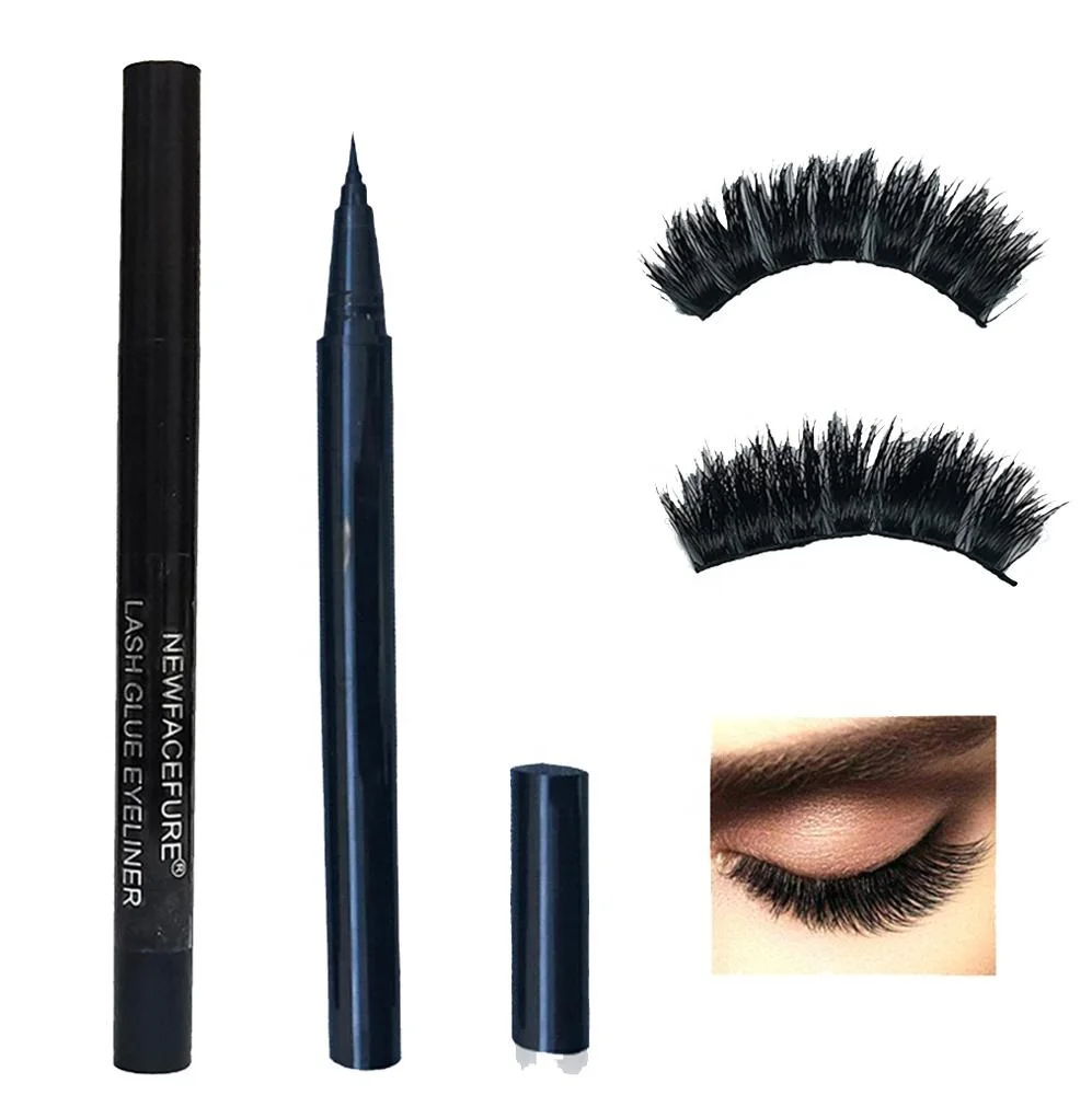 
No Logo 24hours Lasting Eyelash Extension Magic Self Adhesive Eyeliner Lashes Sticky Eye Liner Pen with Black Brown Clear Colors 