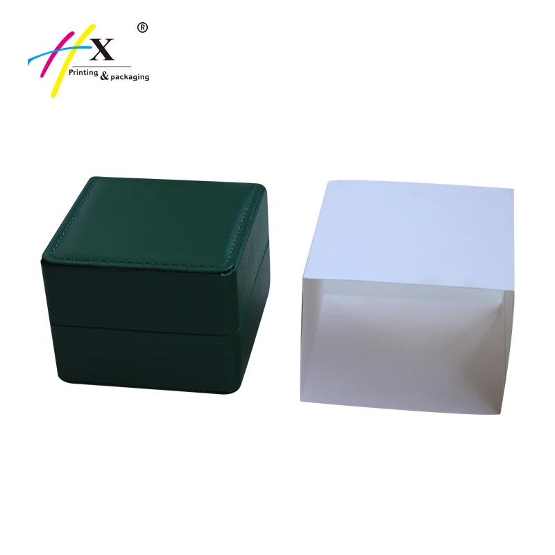 2023 New Design High Quality Custom Logo Green Pu Genuine Leather Watch Box Watch Set Box Luxury Buy Watch Box With White Pillow