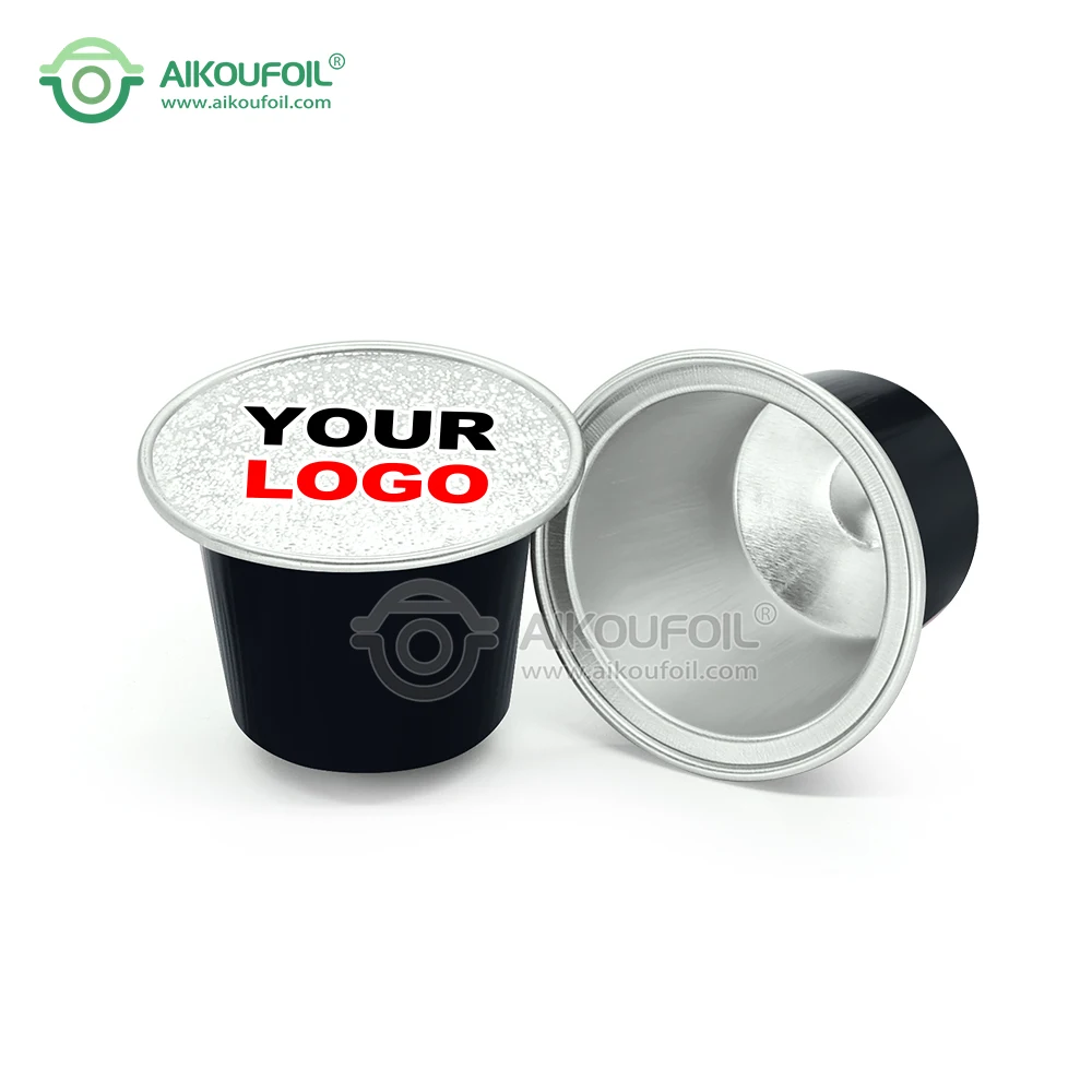 Customization Roll Sheet Lid Black Pods Compatible Aluminium Foil Coffee Machine for Coffee Capsule Pods AIKOU Factory