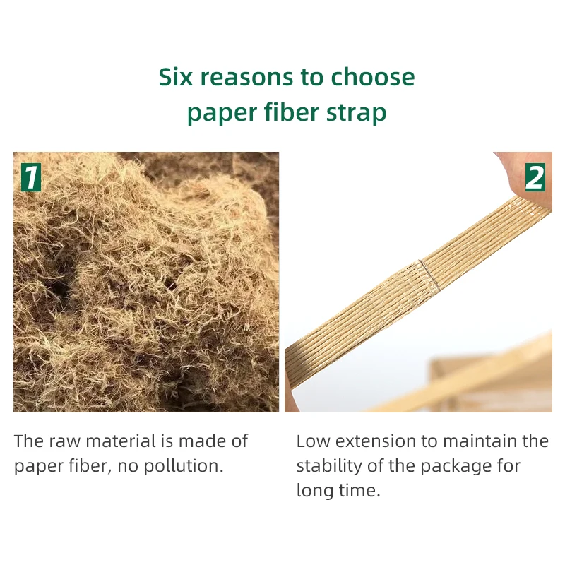 Premium Quality Eco-friendly Biodegradable Paper Fiber Strapping Band Packing Straps