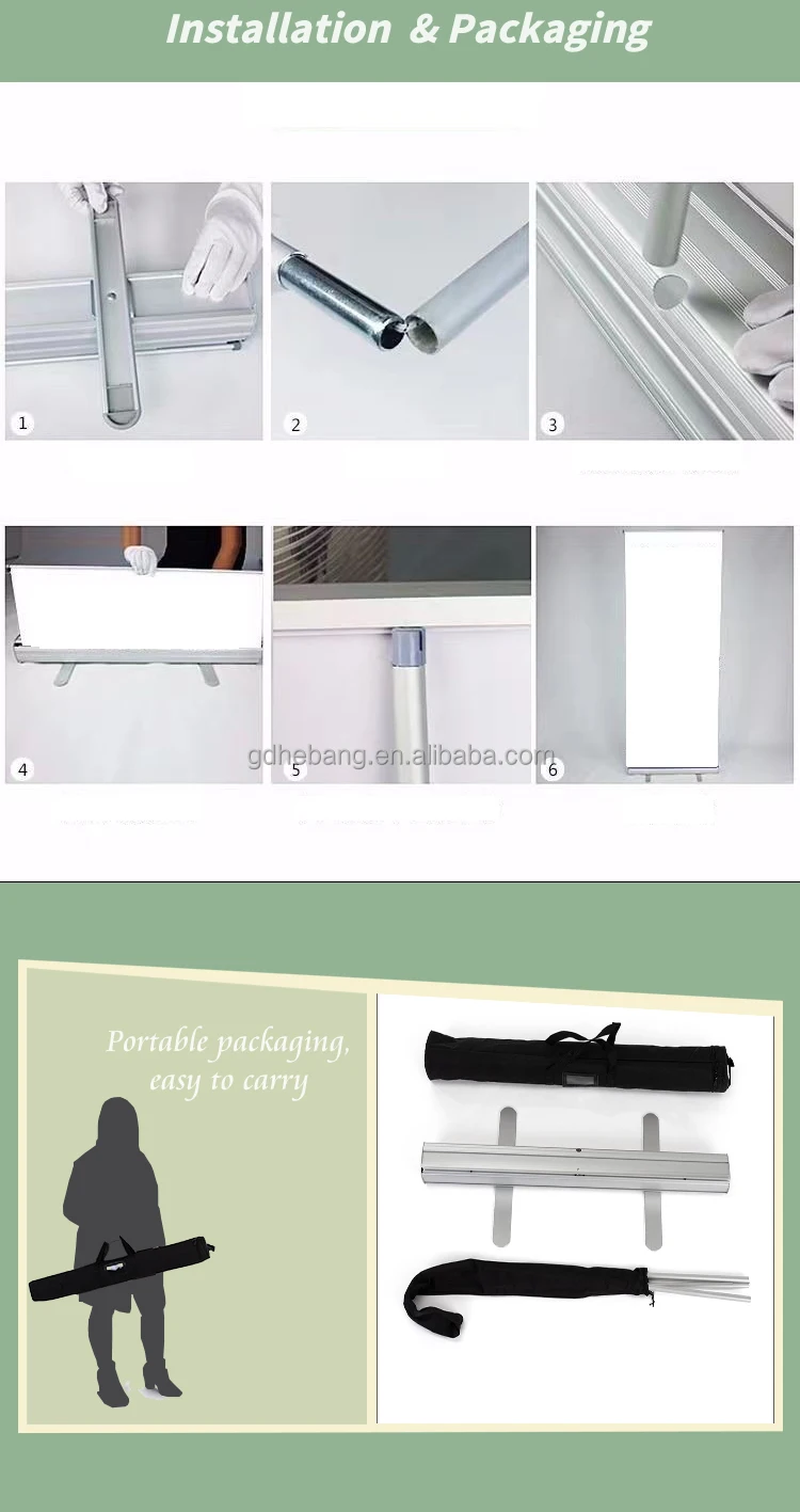 Hebang Direct Sale Customized Advertising Stand Up Banner Retractable Roll Up Banner Stand Display