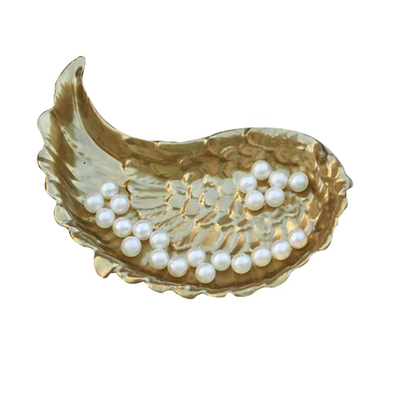 Large 2 Piece Shiny Feather Wings Plate Tray Silicone Mold