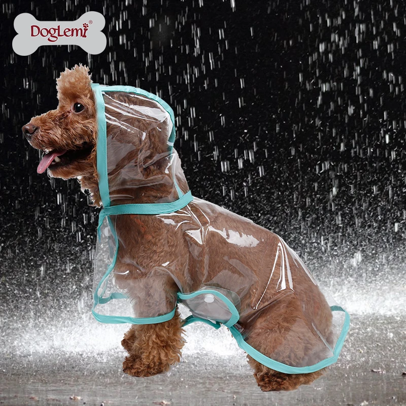 Clear Dog Cat Raincoat Clothes Puppy Glisten Bar Sweatshirt Waterproof Raincoats