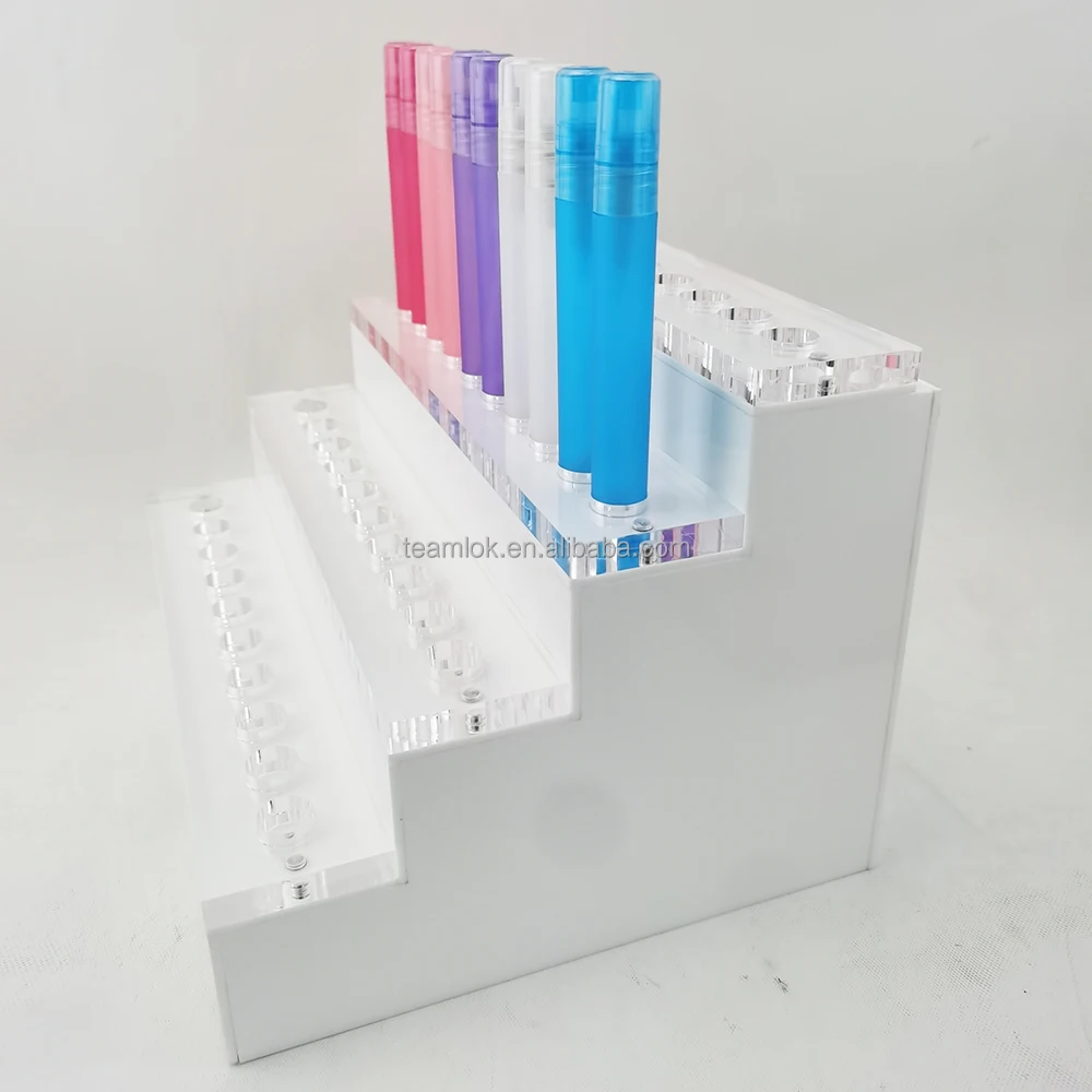 factory custom 5 ml 10 ml perfume bottles 4 tier oil bottle acrylic display rack perfume display perfume stand