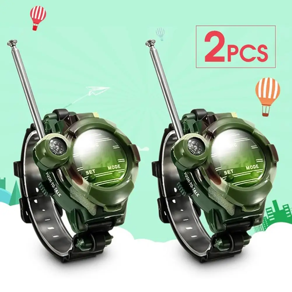 New Walkie Talkies Watch Spy Watch Army Toys 7 In 1 Digital Watch Walkie Talkies, Two-Way Long Range Transceiver With Flashlight