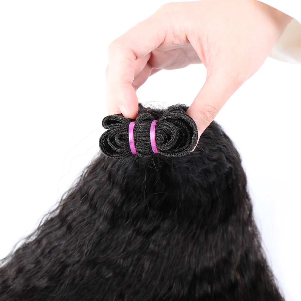 Bliss Yaki Kinky Straight 10A Raw Vrigin Unprocessed Cuticle Aligned Human Hair Brazilian Hair Double Drawn Raw Virgin Hair