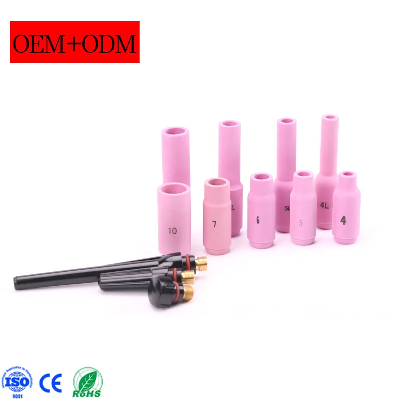 CNAWELD 10N50 10N49 10N48 10N47 10N46 10N45 10N44  10N50L 10N49L 10N48L Ceramic Nozzle Cup 10N series Tig Alumina Nozzle
