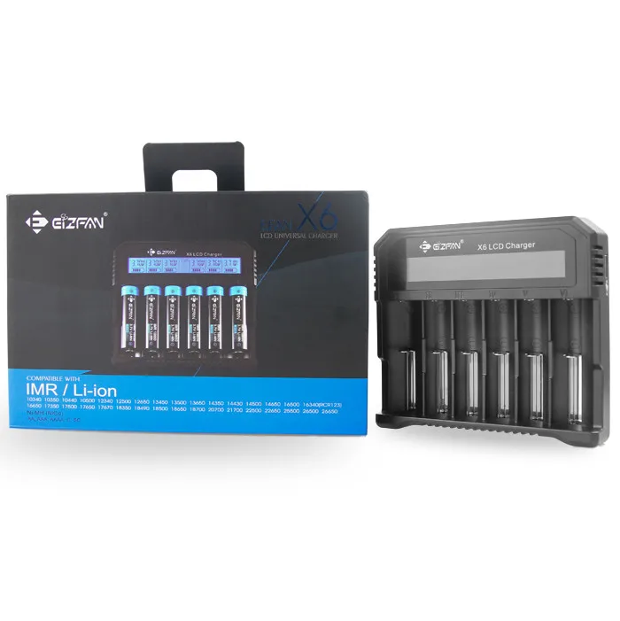 Универсальное зарядное устройство X6 LCO с дисплеем литиевое для 3 6 В 7 в 1 2 перезаряжаемые батареи 18650