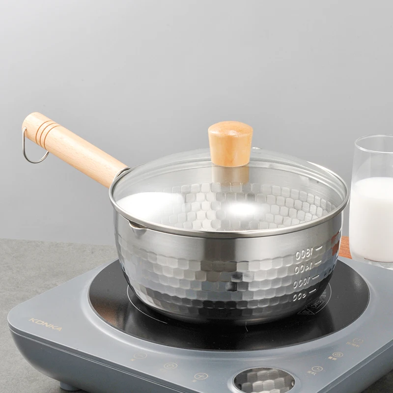 Традиционная японская кастрюля CONCORD из нержавеющей стали Yukihira Pan с деревянной