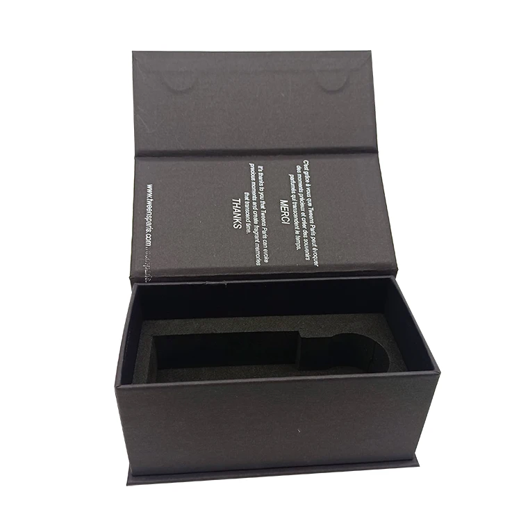 Customized Paper Packaging Magnetic Cardboard  Printing Logo For Black Perfume Packaging Boxes