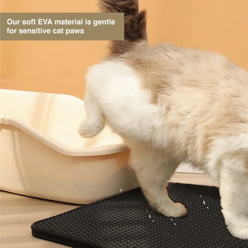 double layer non slip easy to clean cat litter trapping mat with waterproof bottom cat litter mat