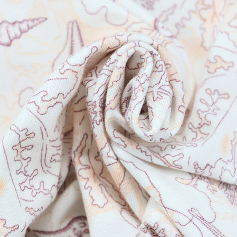 Modal 95% Spandex 5%  Welf Knitting Superfine Fiber Modal Fabric 170gsm Conch Print For Underwear/ Pajamas