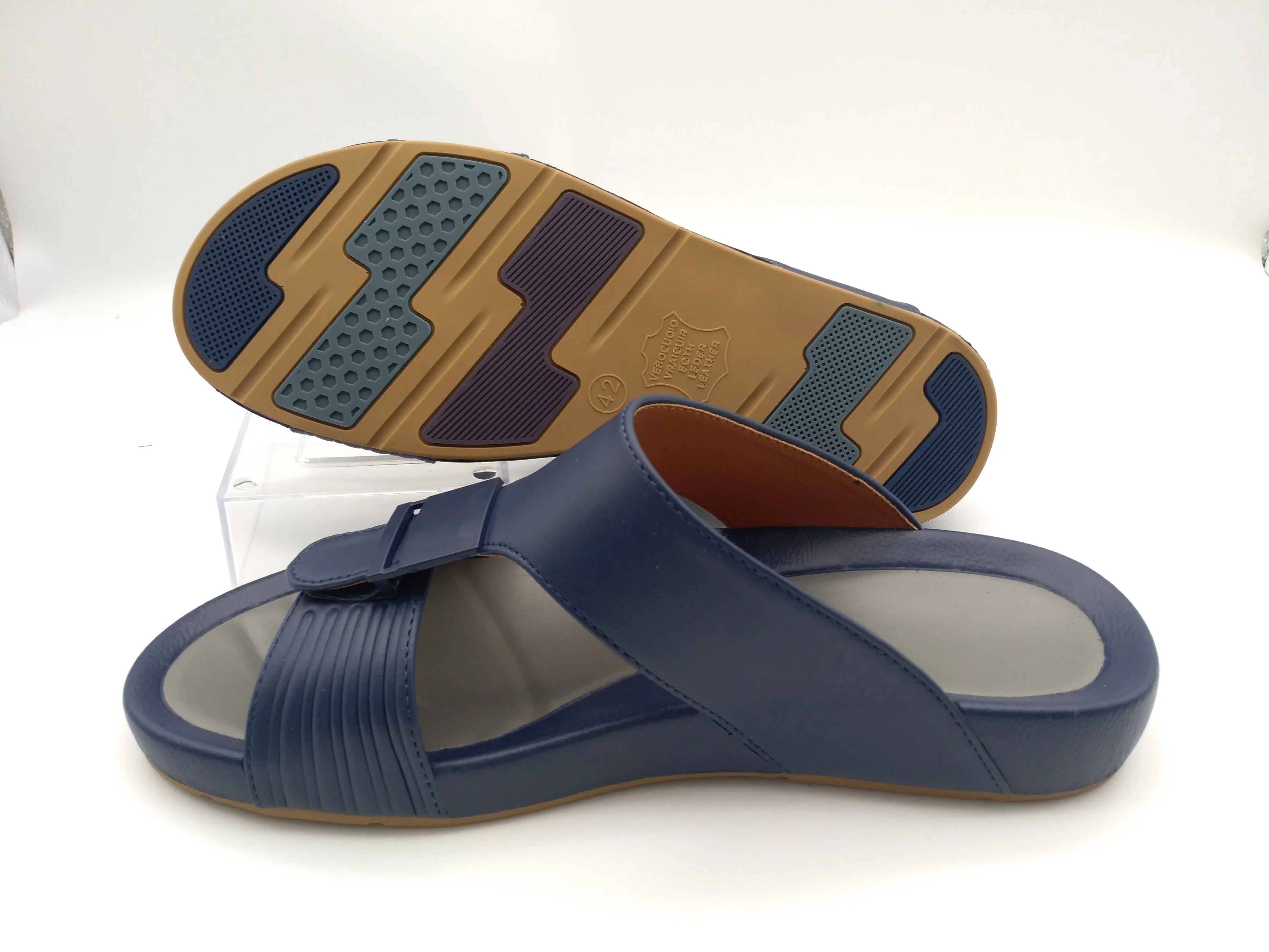 custom hot sell pakistan Comfortable Men Arabic Sandals PU leather shoes  slippers arab new design