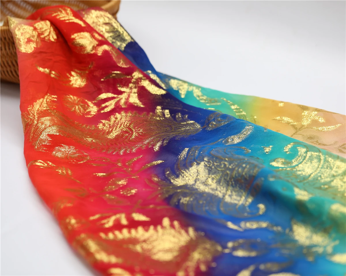 Fareastex new arrival jacquard silk georgette metallic color somali chiffon classical design dirac somali georgette fabric