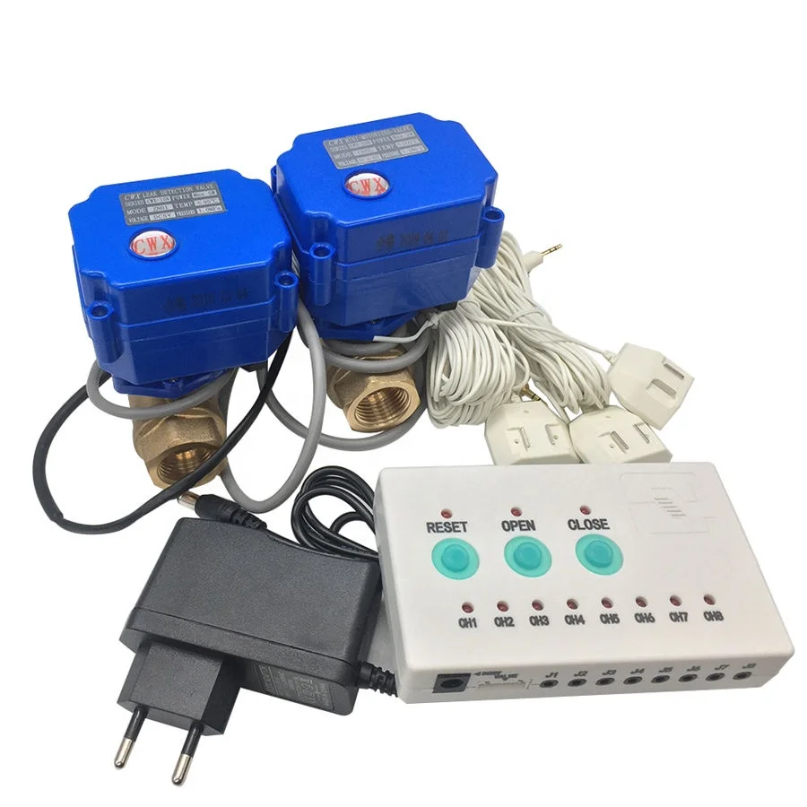 TOYI 5V 24V 220V Mini Motorised Ball Valve With Water Leak sensor Water Leak Detection Equipment