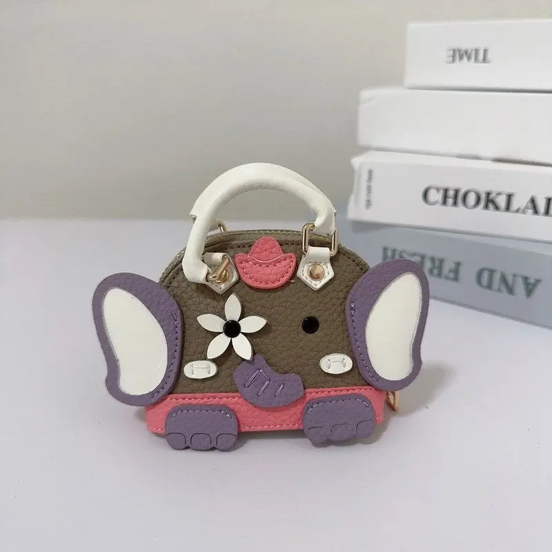 New cute mini handbag coin purse ornaments animal bag purse pendant key holder luxury designer leather bag charms