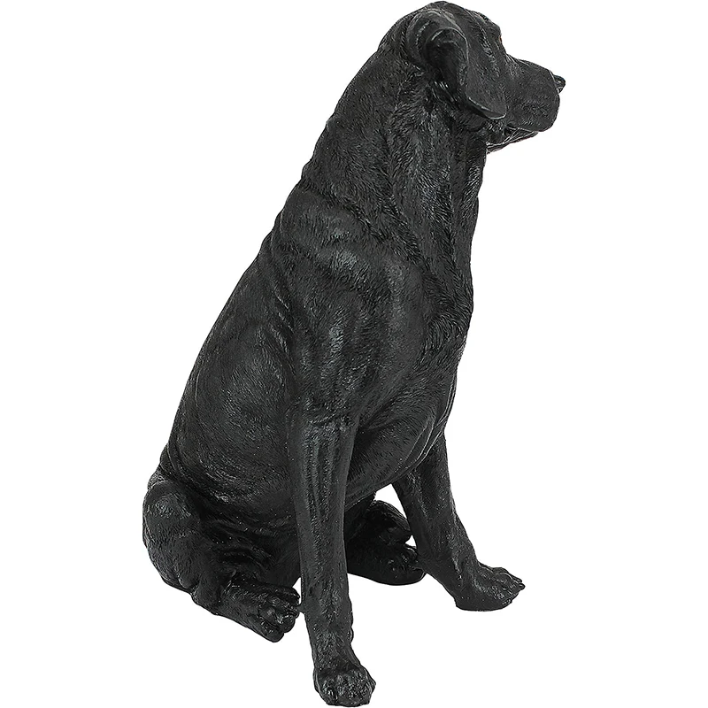 Wholesale custom craft home decor pet  dog statue Realistic 3D resin black Labrador retriever sculpture