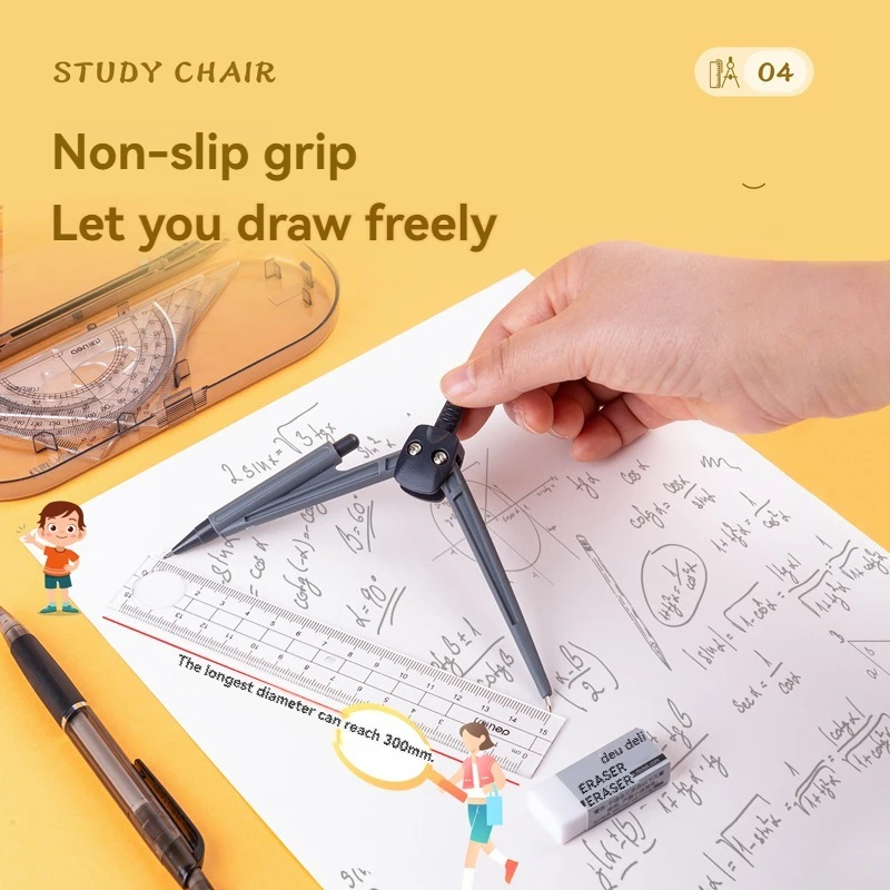 Deli 9591 stationery painting set compass ruler student exam homework drawing tool 15cm ruler set 144pcs per carton set