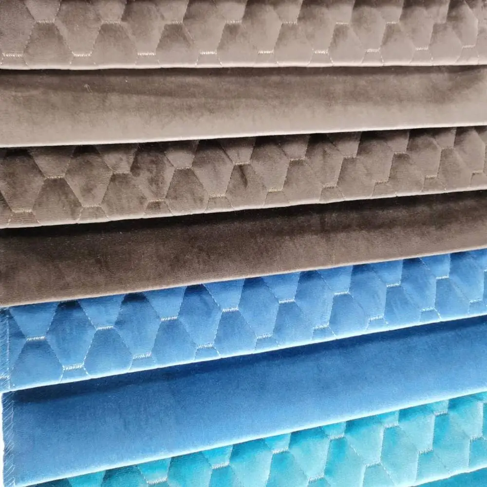 Quilt Fabric Velvet Sofa Cover Design for Home Textile Upholstery Velour Fabric 100% Polyester Plain Knitted DTY Roll Packing