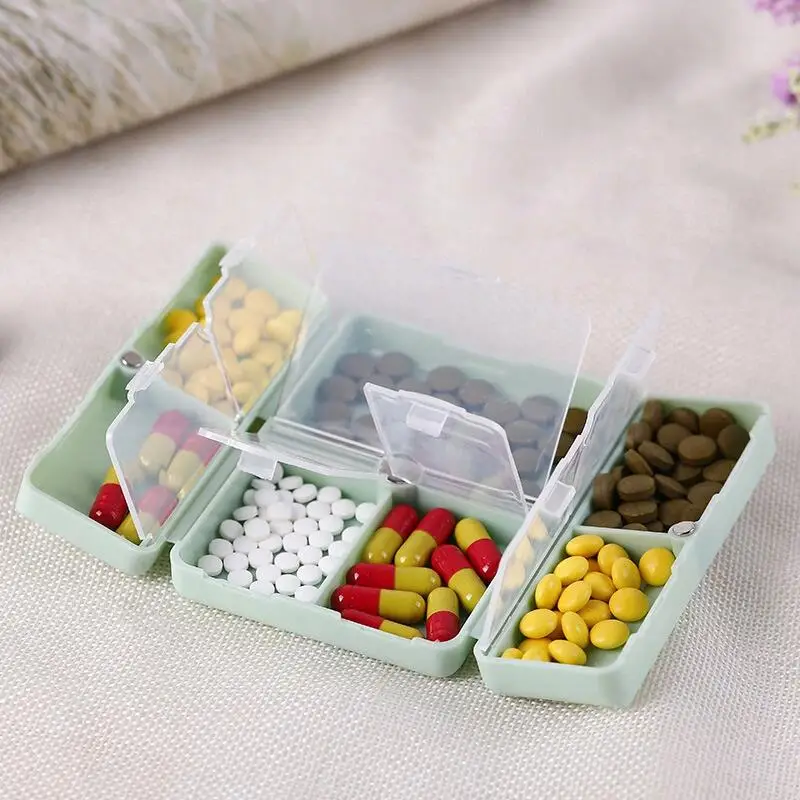 Detachable Sealed Medicine Dispensing Box Portable 7-Compartment Magnet Medicine Box Pill Organizer With Stock