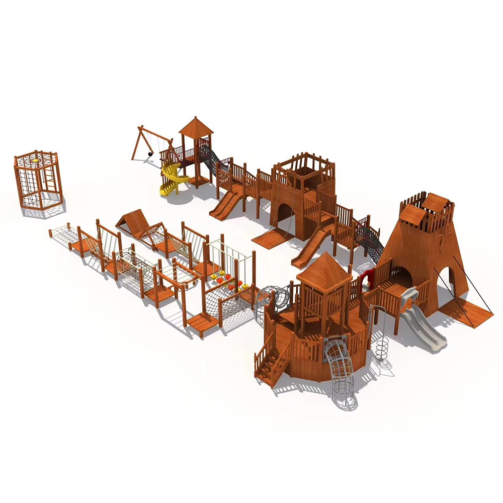 Garden Wooden Cubby House Outdoor Playhouse for Kids with Slide and Sandbox