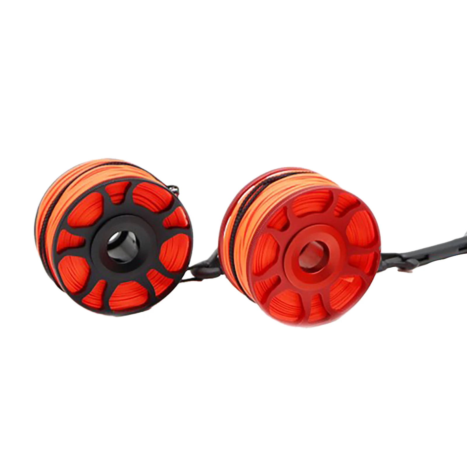Scuba Diving Safety Accessories 50M SMB Finger Reel Aluminum Alloy Spool With Nylon Material Underwater Signal Buoy Device