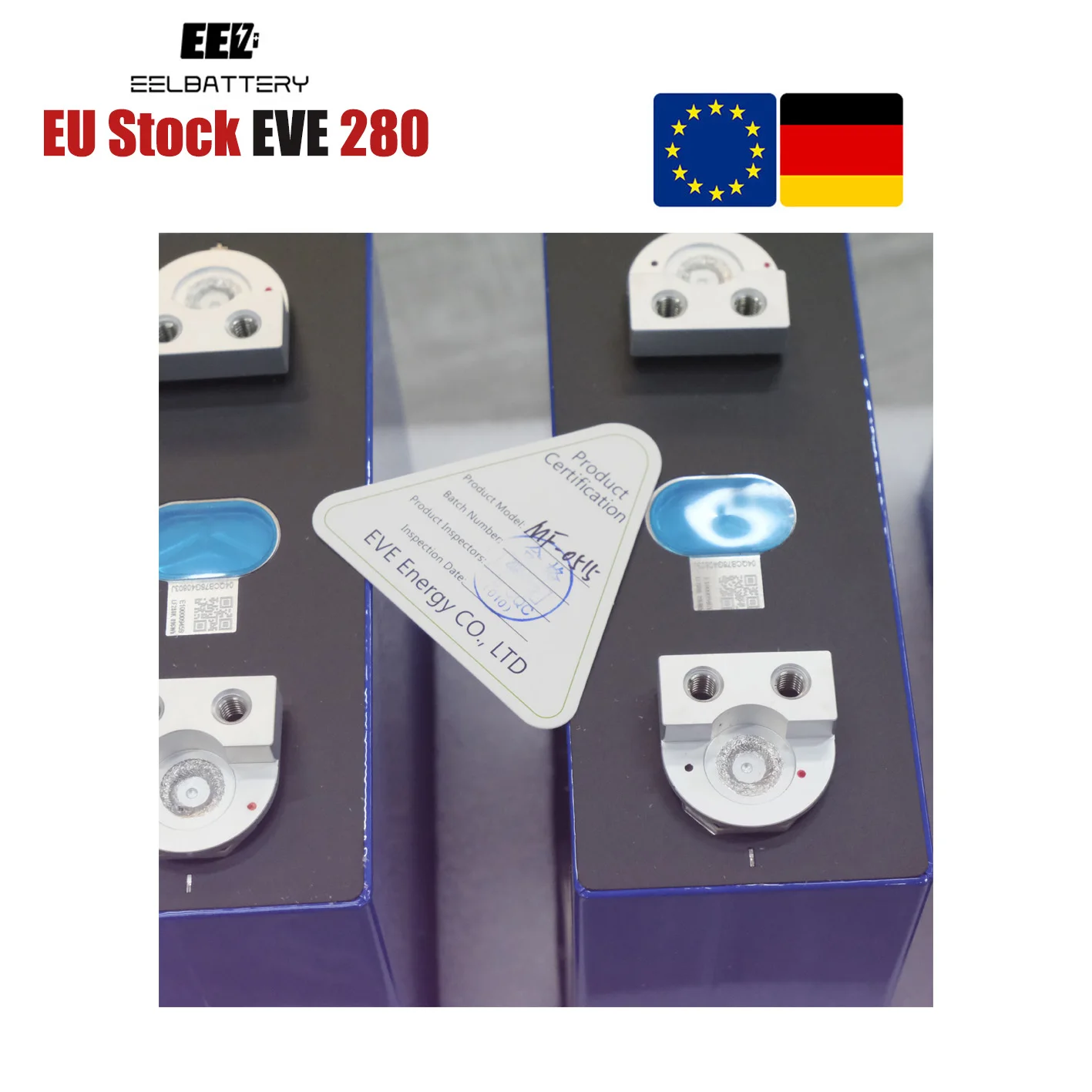 EU Delivery Free Tax Lithium ion Battery EVE 280K Flexible Busbar Batteries Lithium 15kwh LFP Cell 3.2V 280Ah EVE LifePO4 280Ah