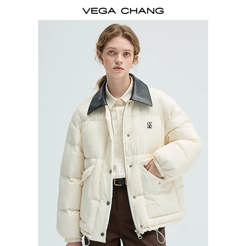 VEGA CHANG 2025 New Trend Winter Duck Down Jacket Lantern Sleeve Short Female Jacket Lightweight Warm Puffer Coat For Women