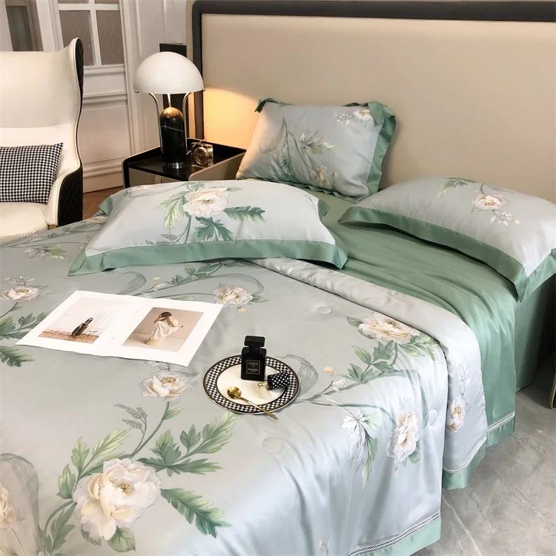 Luxury 100% lyocell tencel bedding sets  customized print designs bed sheet from Guangzhou sndon factory