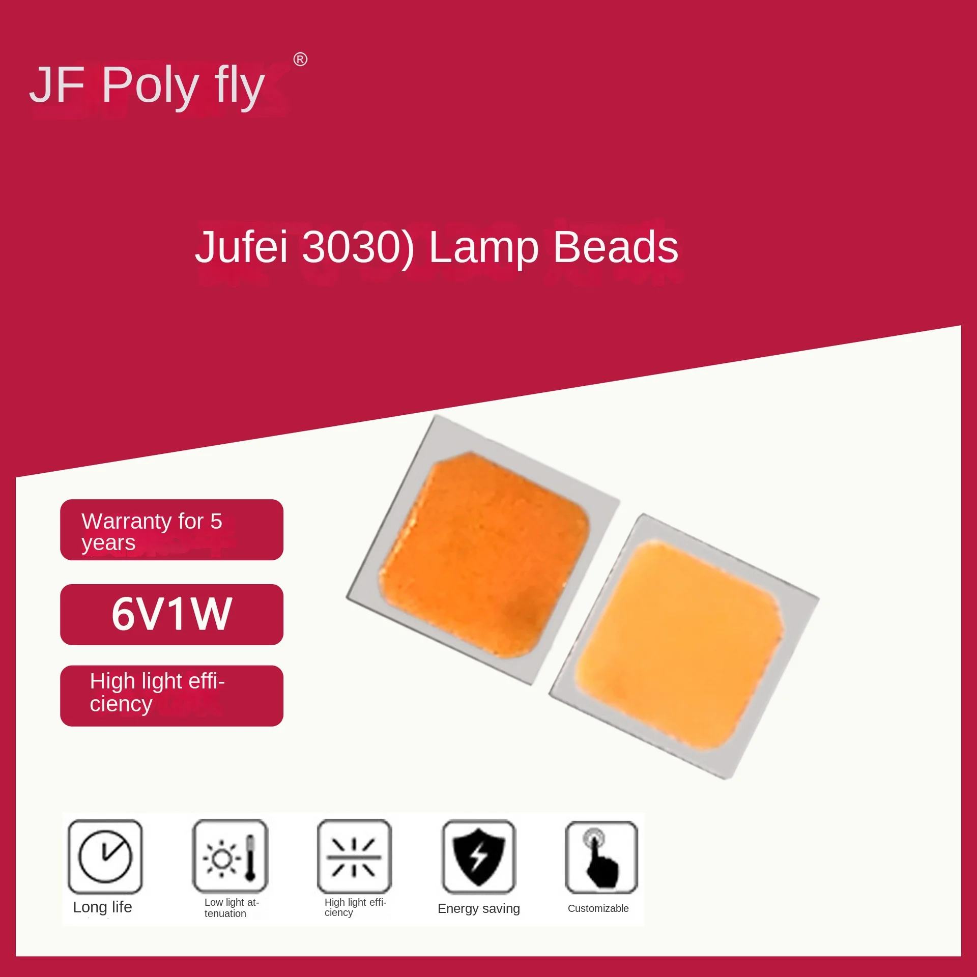 Jufei EMC3030 SMD LED 6V1W Small Medium Power LED Light Emitting Diode