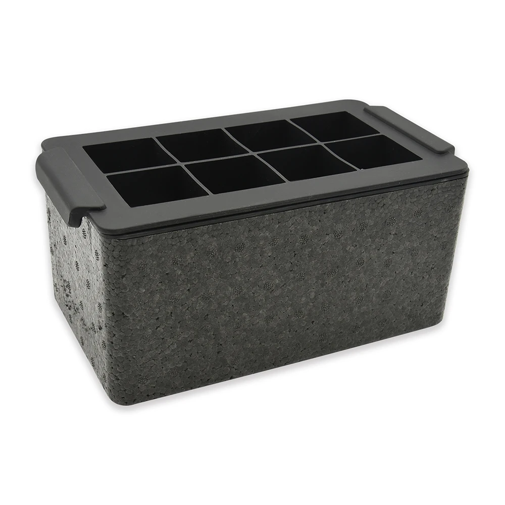 8 Cavity Cocktail Silicone Ice Cube Tray BPA free Premium Whiskey Clear Ice Ball Mold Crystal Clear Ice Cube Maker