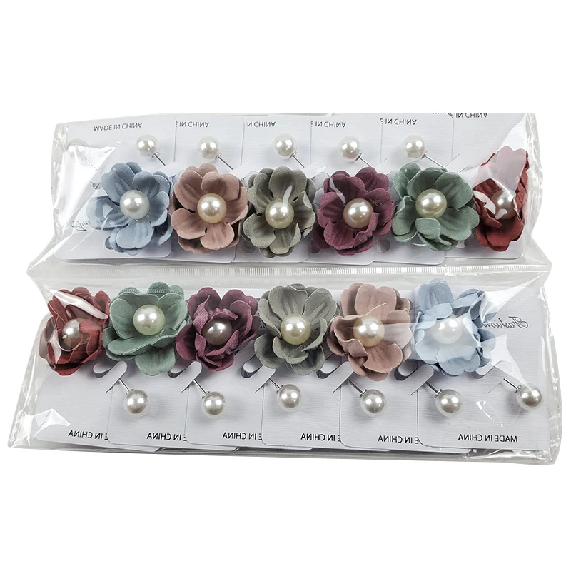 Hijab Scarf Stick Pin Flower Crystal Bouquet Wedding Pin Women Safety Muslim Scarf Pins Accessories