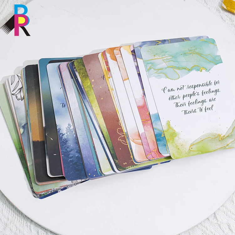 Wholesale  OEM Custom Printing Self Care Gift Box Kit Encouragement Card Deck Perfect Gift Affirmation Cards to Help Yourself