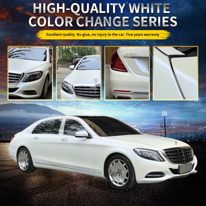 SCHANLEY body stickers Easy Apply Air Bubble Free Removable Glossy Pearl Vinyl White Chameleon Purple