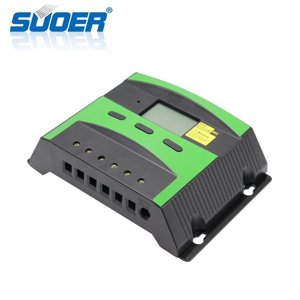 Suoer 12 /24 volt 50A PWM lcd display solar tracking charger controller