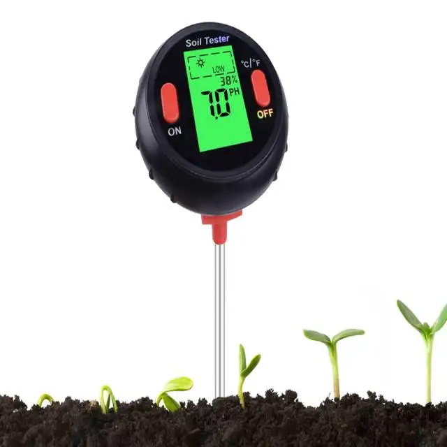 Multifunction Digital 5 in 1 Soil PH Meter Moisture/Temperature/Sunlight/Humidity Soil Detector with LCD Backlight (1600339191969)