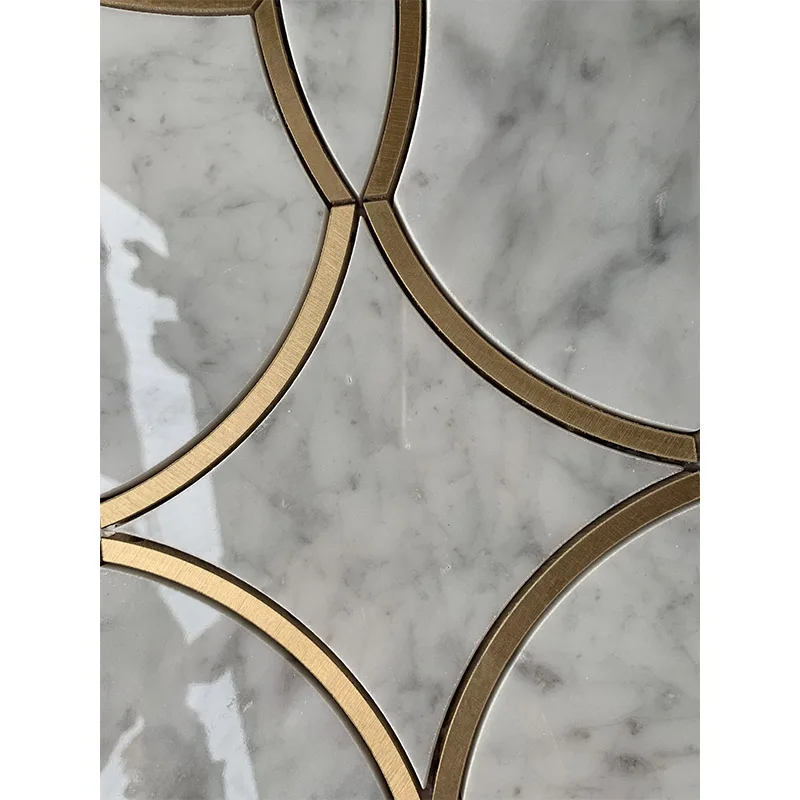 China Irregular White Marble Mosaic Bathroom Wall Tile Marble Mosaic Mosaic Marble Tile