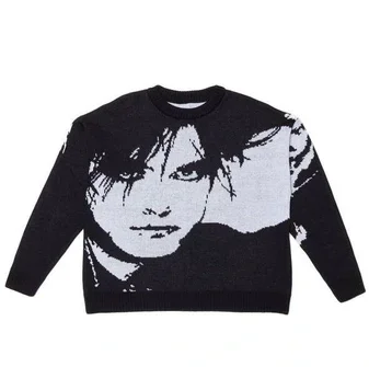 Custom Thick Intarsia Pattern Knit Jacquard Wool Sweater Men Pullover Knitted Jumpers Mens Sweater