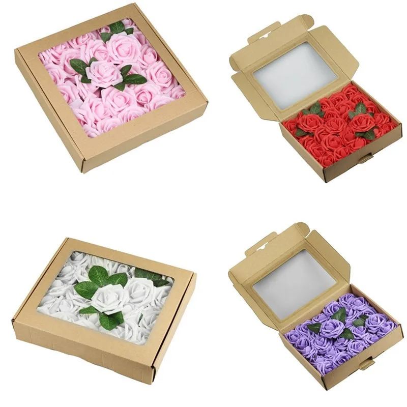 INUNION Fashion PE rose flower with stem Bride pe rose  heads Bouquet party decoration wedding packing foam flower