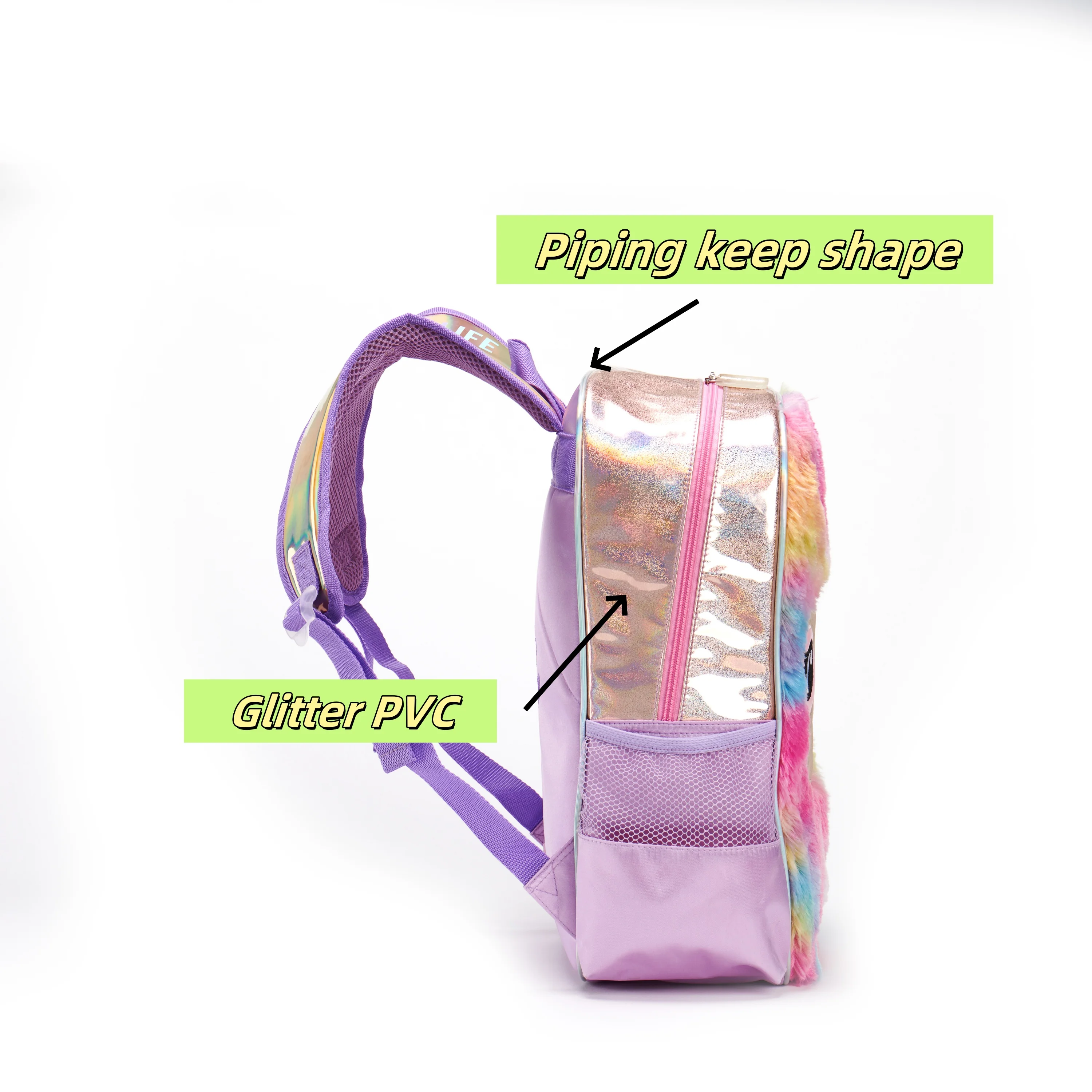 FSY Kindergarten soft plush backpack sets kids primary school Unicorn-pattern backpack with lunchbox and pencil bag girls