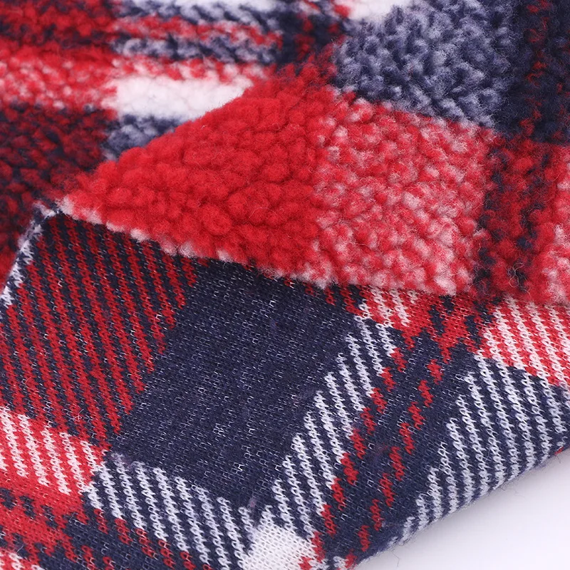 Fashion Colors Super Soft Wholesale Tartan Faux Fur Plush Fabric For Garments